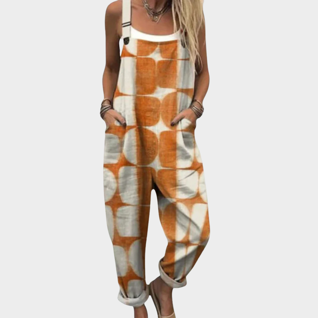 Dungaree Overalls – Relaxed Style with Artistic Pattern