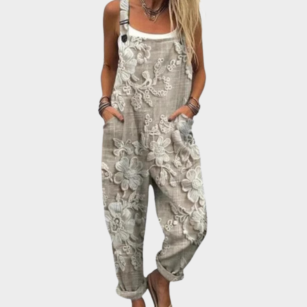 Dungaree Jumpsuits – Relaxed Style in Linen with Flowers