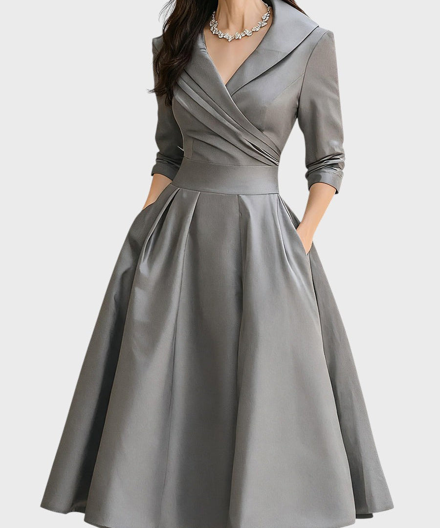 Tereza | Elegant Midi Dress with Long Sleeves