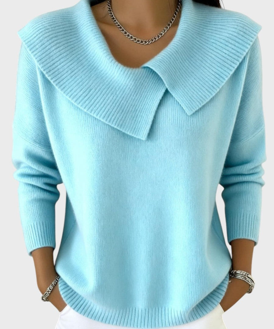 Barbora | Elegant Knitted Sweater with a Distinctive Collar