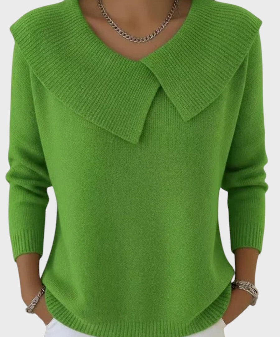 Barbora | Elegant Knitted Sweater with a Distinctive Collar