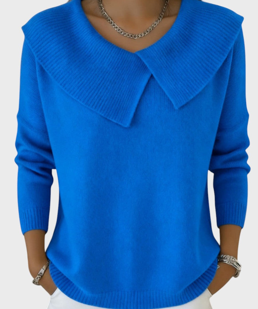 Barbora | Elegant Knitted Sweater with a Distinctive Collar