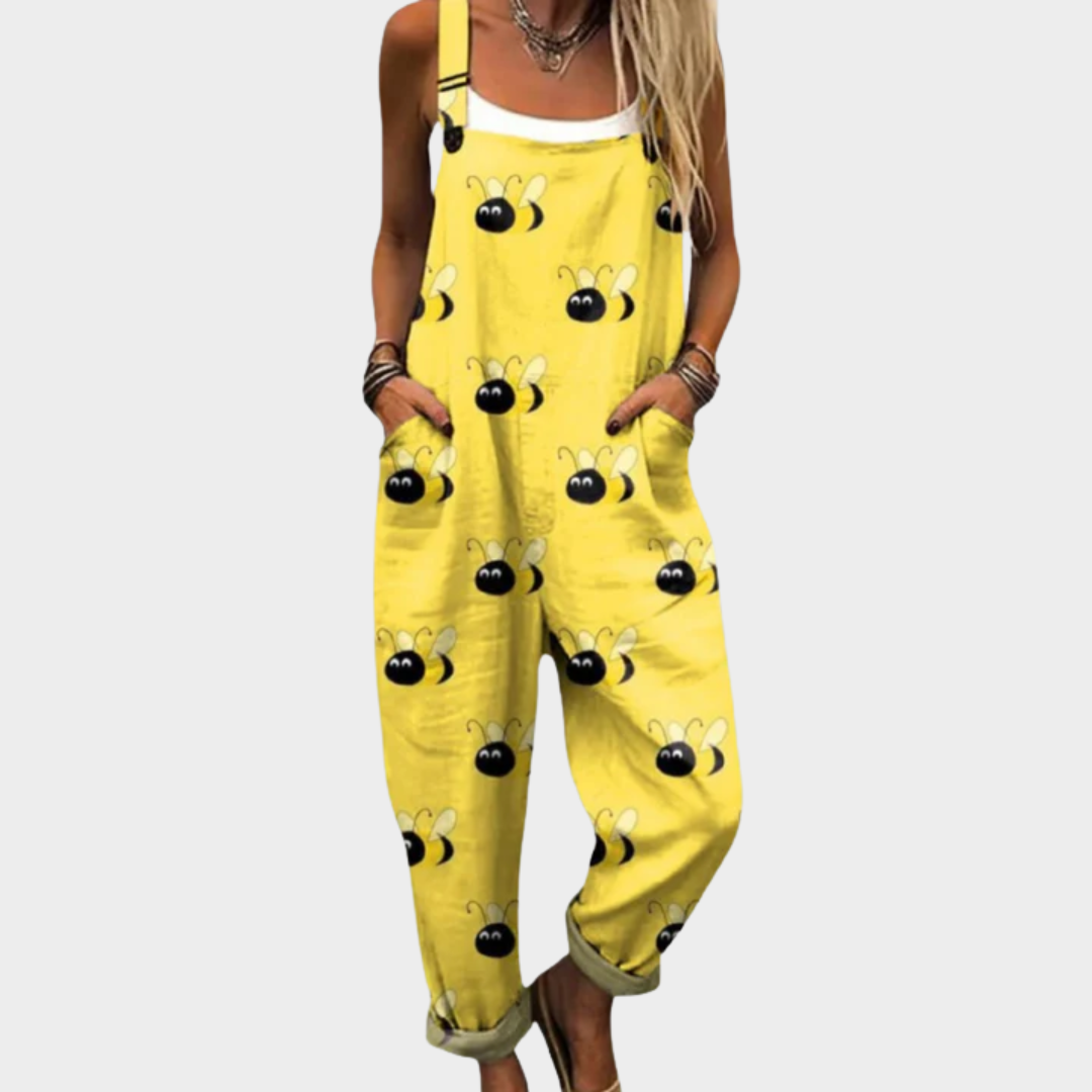 Dungaree Overalls – Yellow Fun Pattern