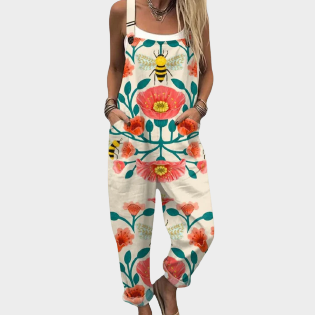 Floral and Bee Overall