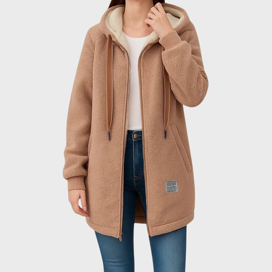 Lisa | Long Plush Hooded Jacket