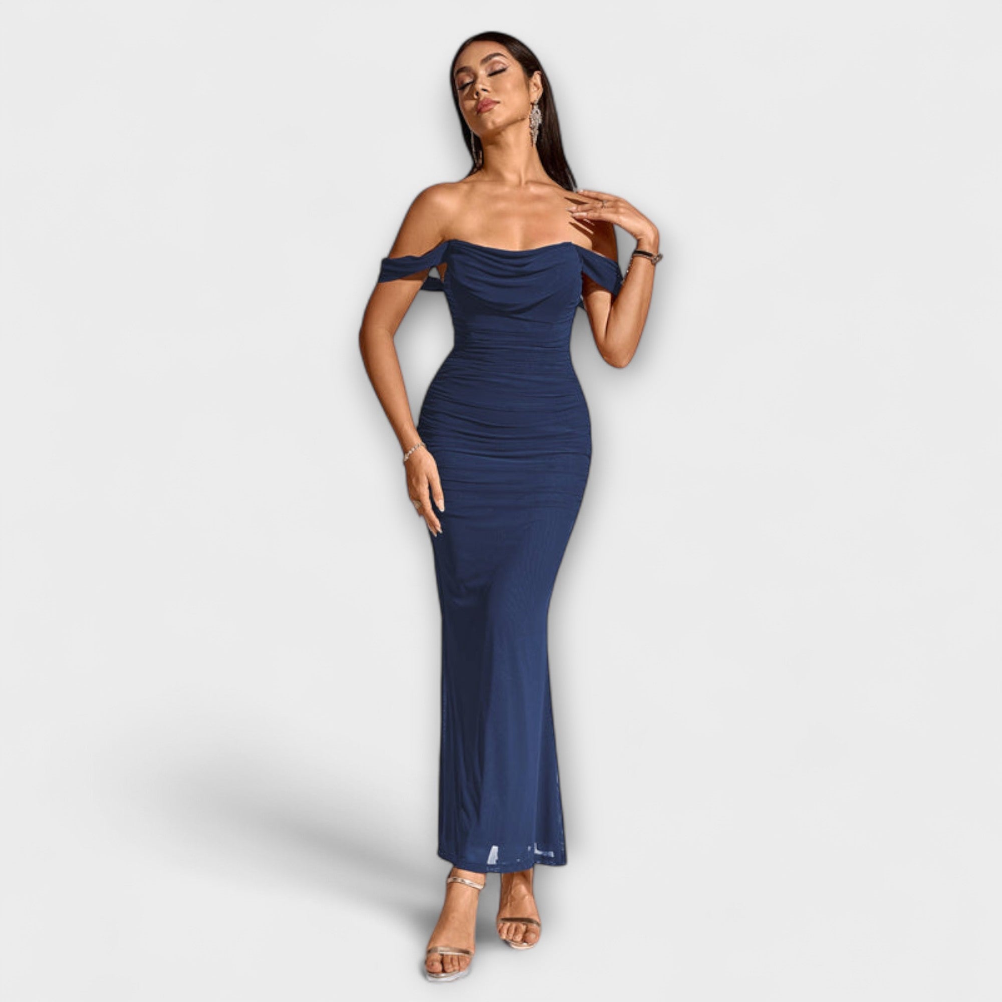Ione - Bodycon Dress with Off-the-Shoulder Design and Ruching