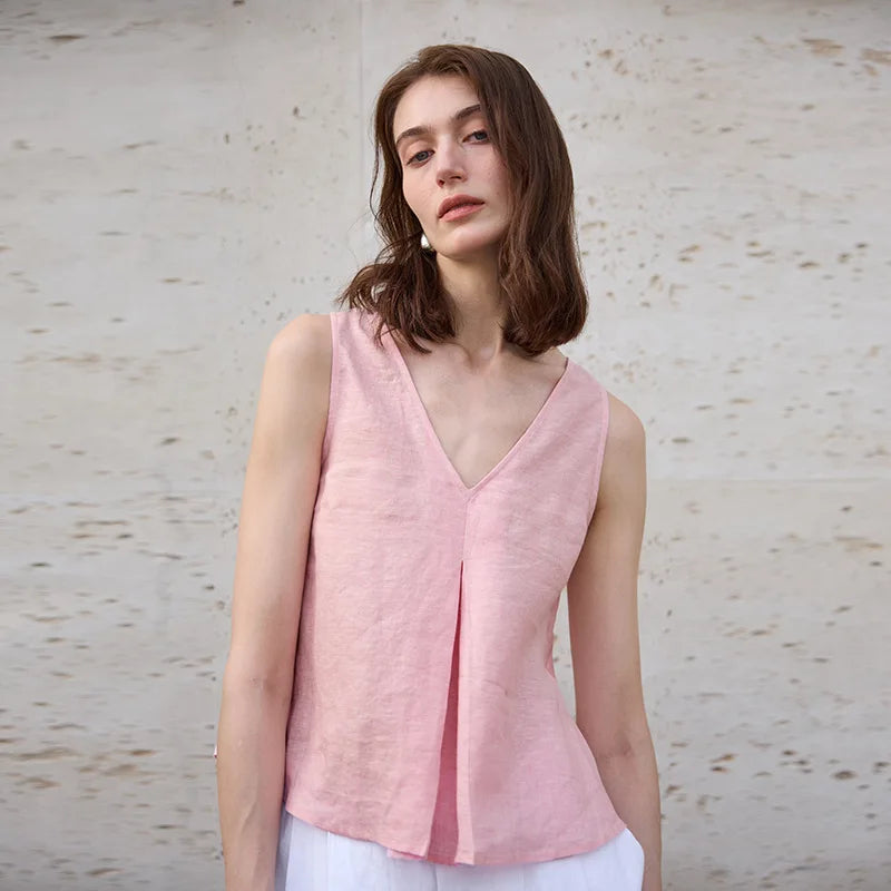 Reversible Chambray Linen Vest