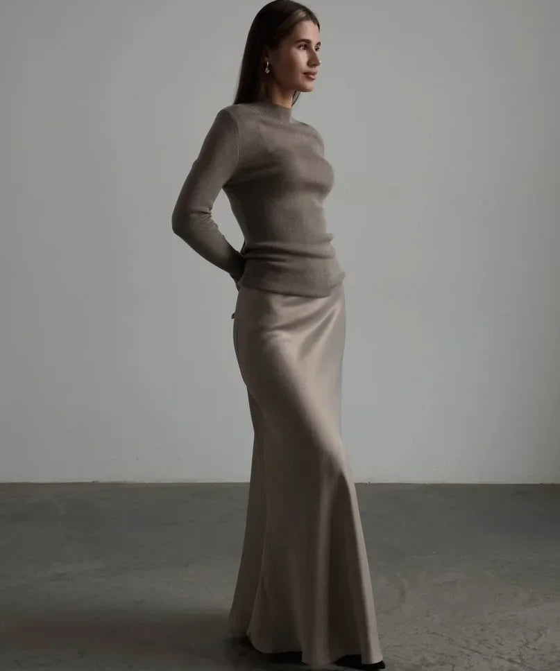 Seraphine Satin Fishtail Maxi Skirt