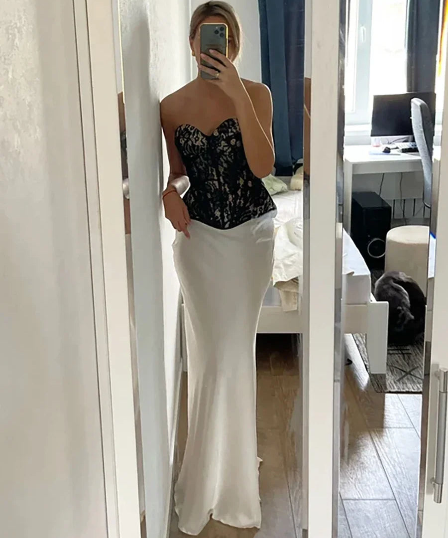 Seraphine Satin Fishtail Maxi Skirt
