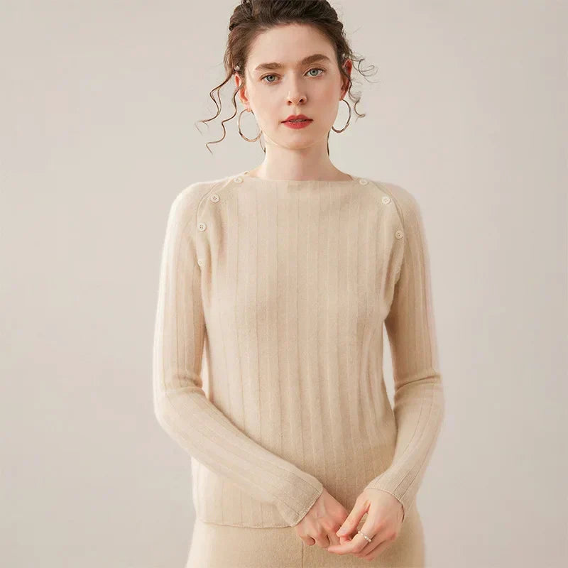 Maribel Buttoned Cashmere Sweater