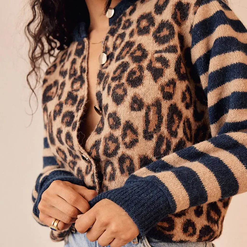 Chloé Cardigan with Leopard Print