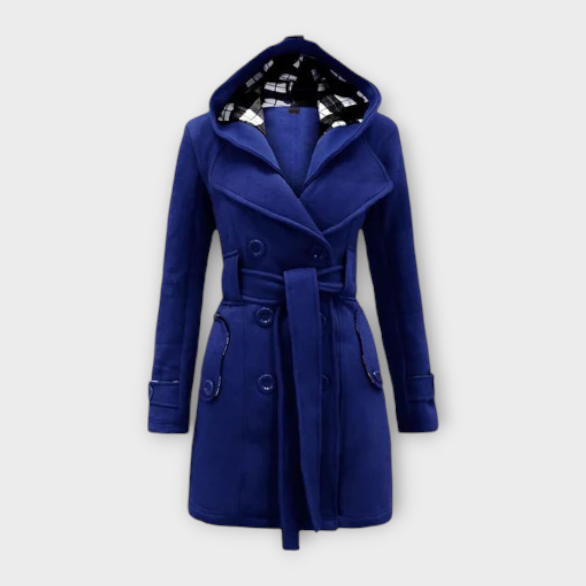 Evelyn | Elegant Coat with Hood and Belt