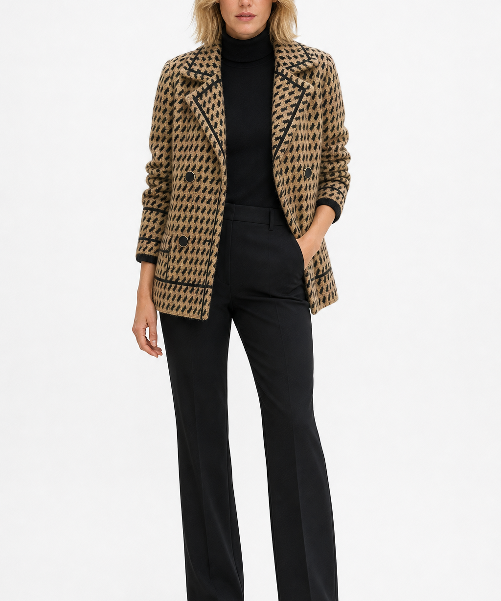 Vionne Houndstooth Knit Jacket