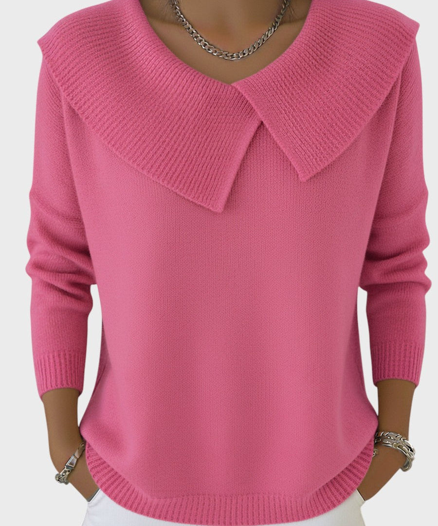 Barbora | Elegant Knitted Sweater with a Distinctive Collar