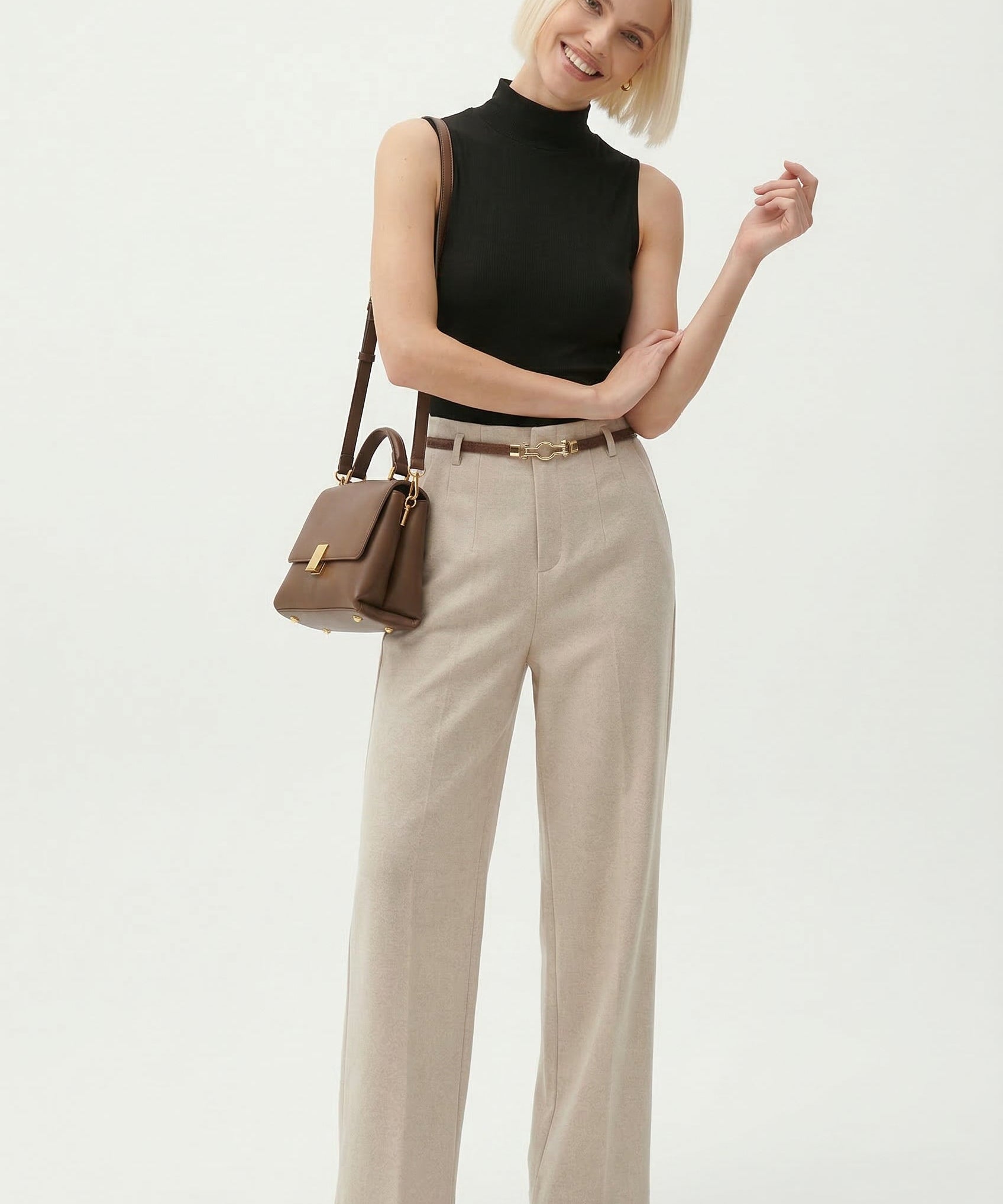 Milano Wide Leg Wool Trousers