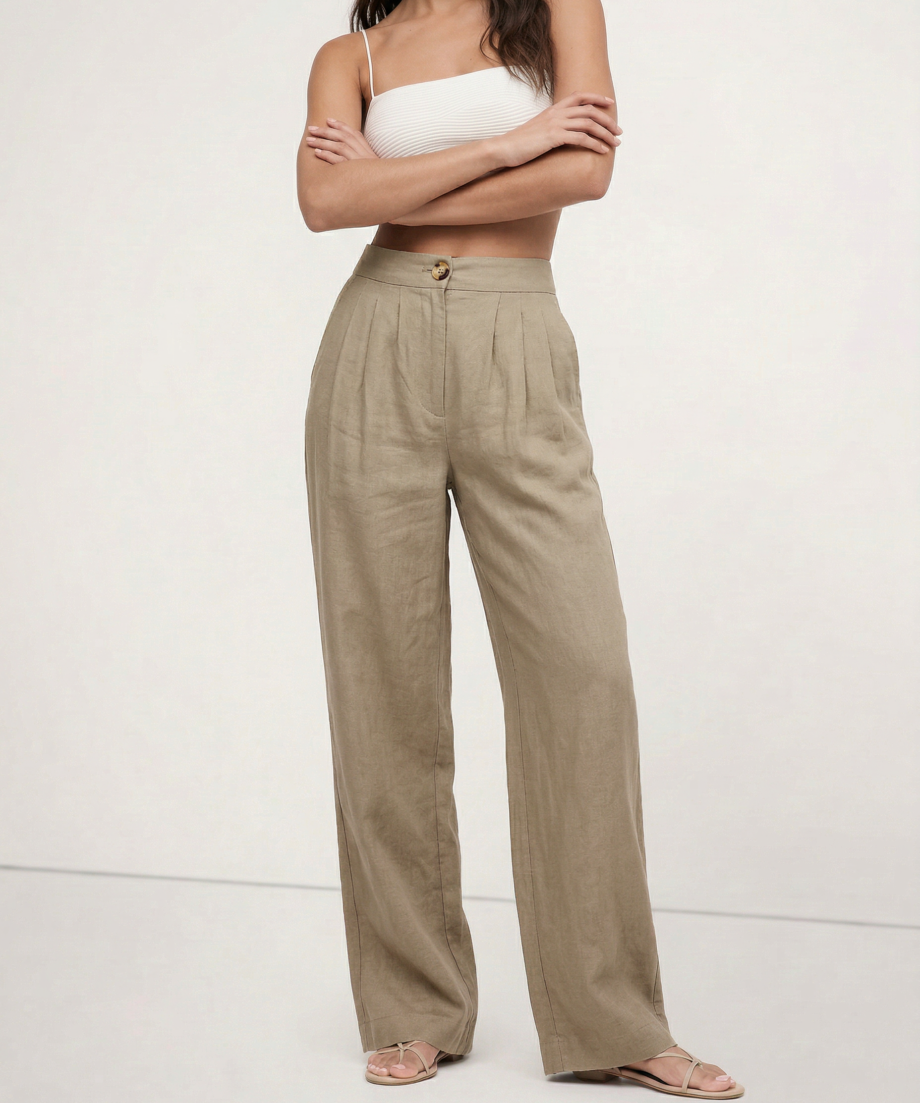 The Pleated Culotte Linen Pant