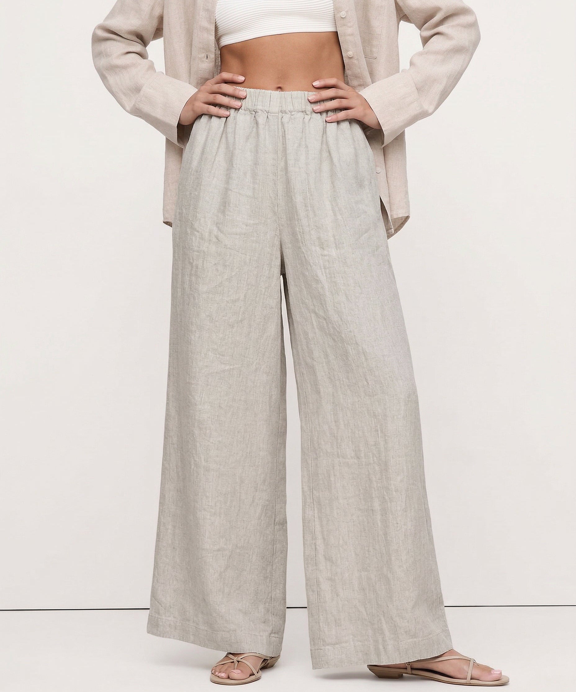 The Easy Wide Leg Linen Pant